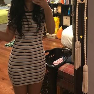 striped ripped bodycon